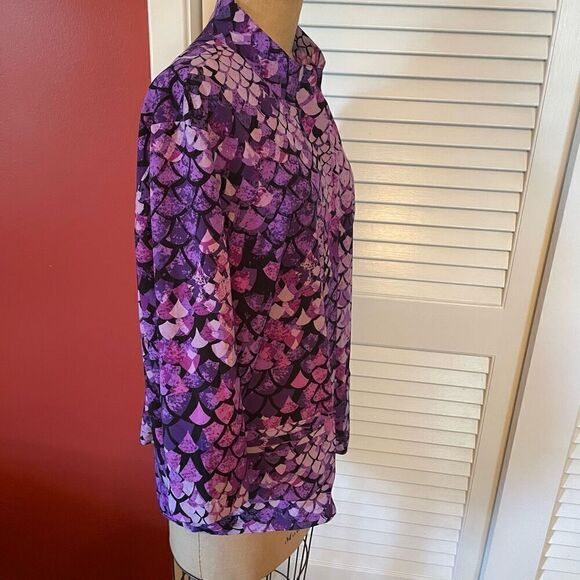 ADDITIONS BY CHICO’S | lightweight purple zip up jacket with snaps size 3 or L - Picture 2 of 5